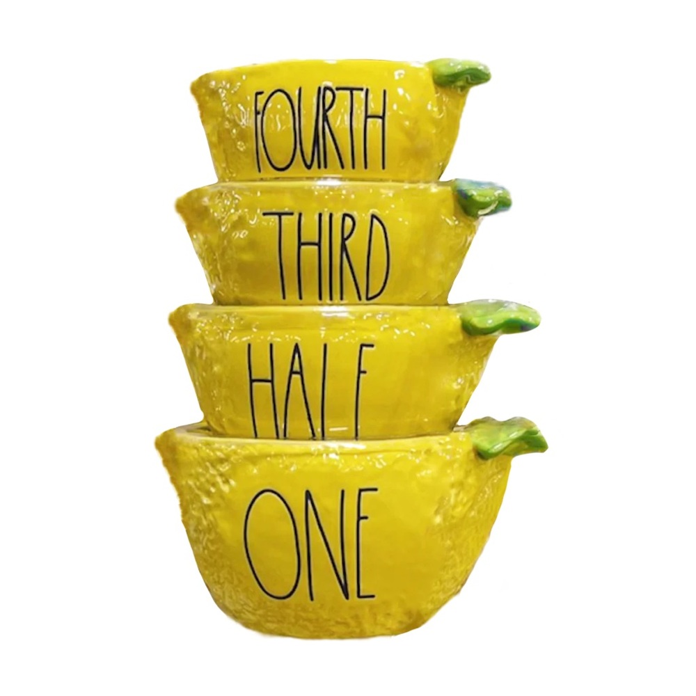 🍋 NEW 2023 RELEASE! 🍋 Rae Dunn Lemon Nesting Measuring Cup Set
